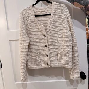 Lucky Brand Cream Textured Cardigan